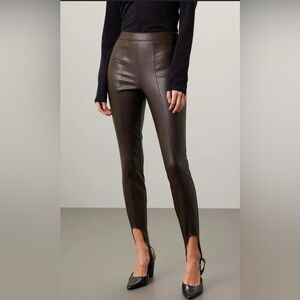 AFRM Sydney Stirrup Legging Brown Faux Leather Pants